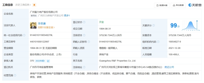 富力地产再添2亿执行信息，面临超99亿债务