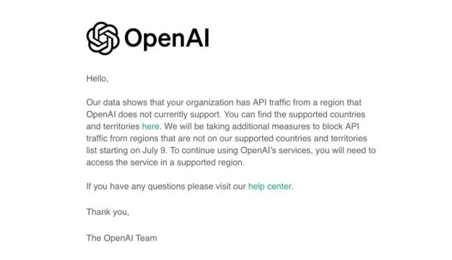 openai突然对中国“断供”api ！多位从业者：影响不大，国产大模型更实惠